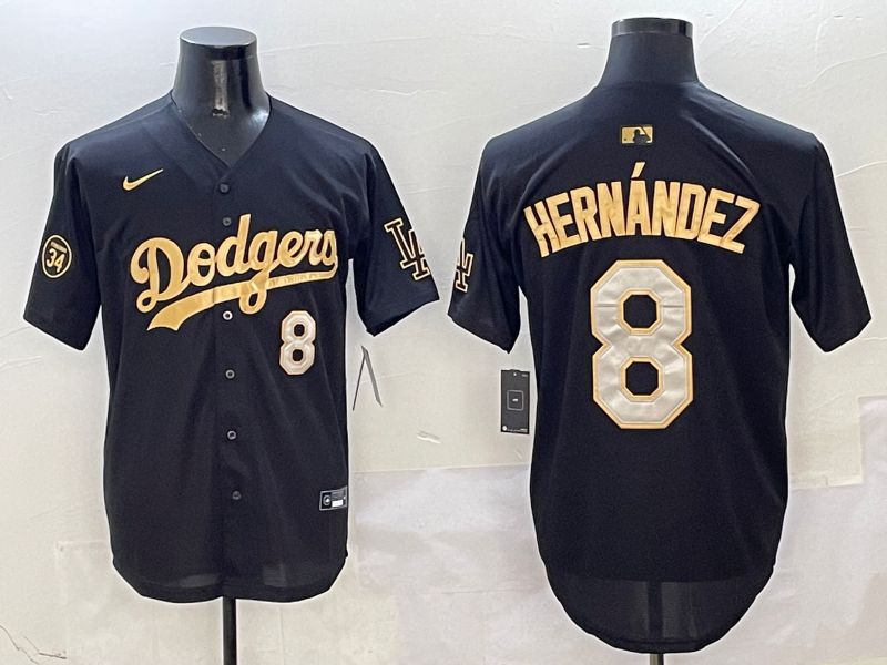 Men Los Angeles Dodgers #8 Hernandez Black Gold Game Nike 2025 MLB Jersey style 4->houston astros->MLB Jersey